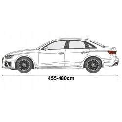 Pokrowiec na Samochód Sedan L1 455-480 Auto Plandeka Practic 3 Warstwy Pasy
