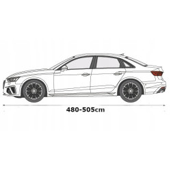 Pokrowiec na Samochód Sedan L2 480-505 Auto Plandeka Practic 3 Warstwy Pasy
